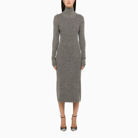 Sportmax 'Eolie' Grey Silk Dress Women